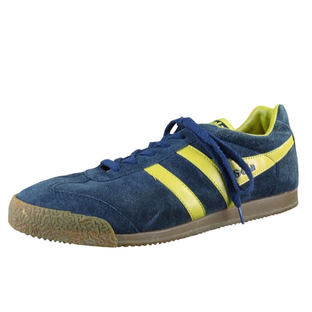 Gola Harrier 1905‎ Men's 11M Navy Yellow Suede Athletic Sneakers Retro Style